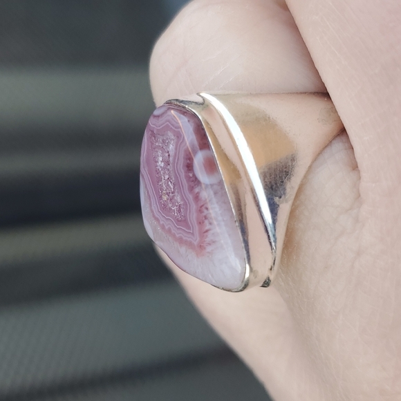 New Men's Solar Quartz Agate 925 Silver Ring. - Picture 14 of 16